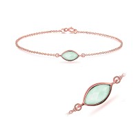 Rose Gold Plated Amazonite Silver Bracelets BRS-389-RO-GP